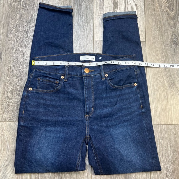 LOFT HI RISE SKINNY COTTON BLUE JEANS - Picture 7 of 9